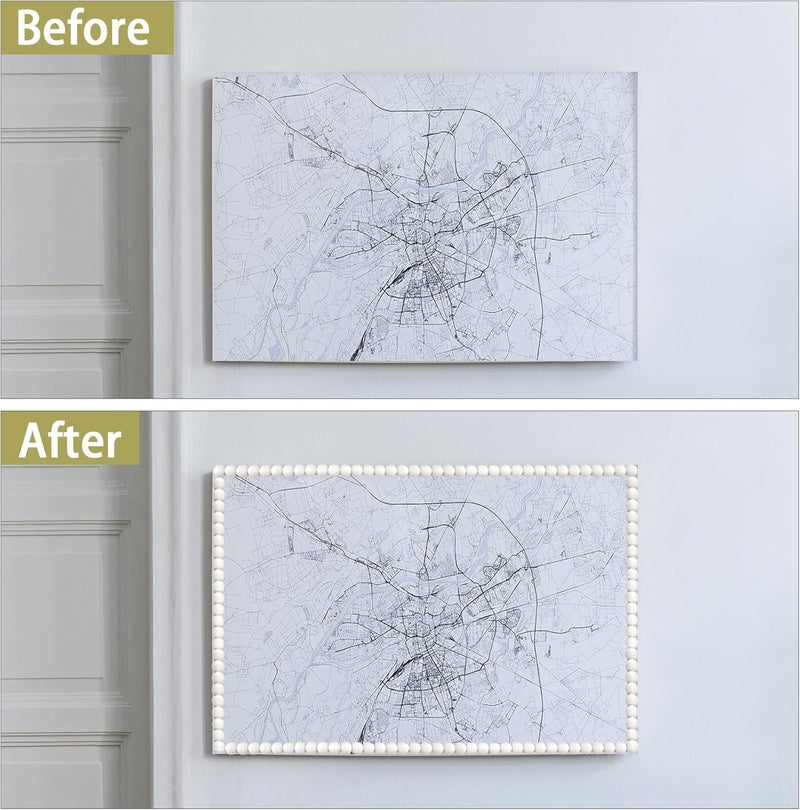 Trimold 118" x 0.39" Peel and Stick Unfinished Beaded Trim - Easy to Paint, Flexible DIY Craft Molding for Mirror Frame, Backsplash, Wall, Door, Cabinet, Dresser, Shelf - Image 3